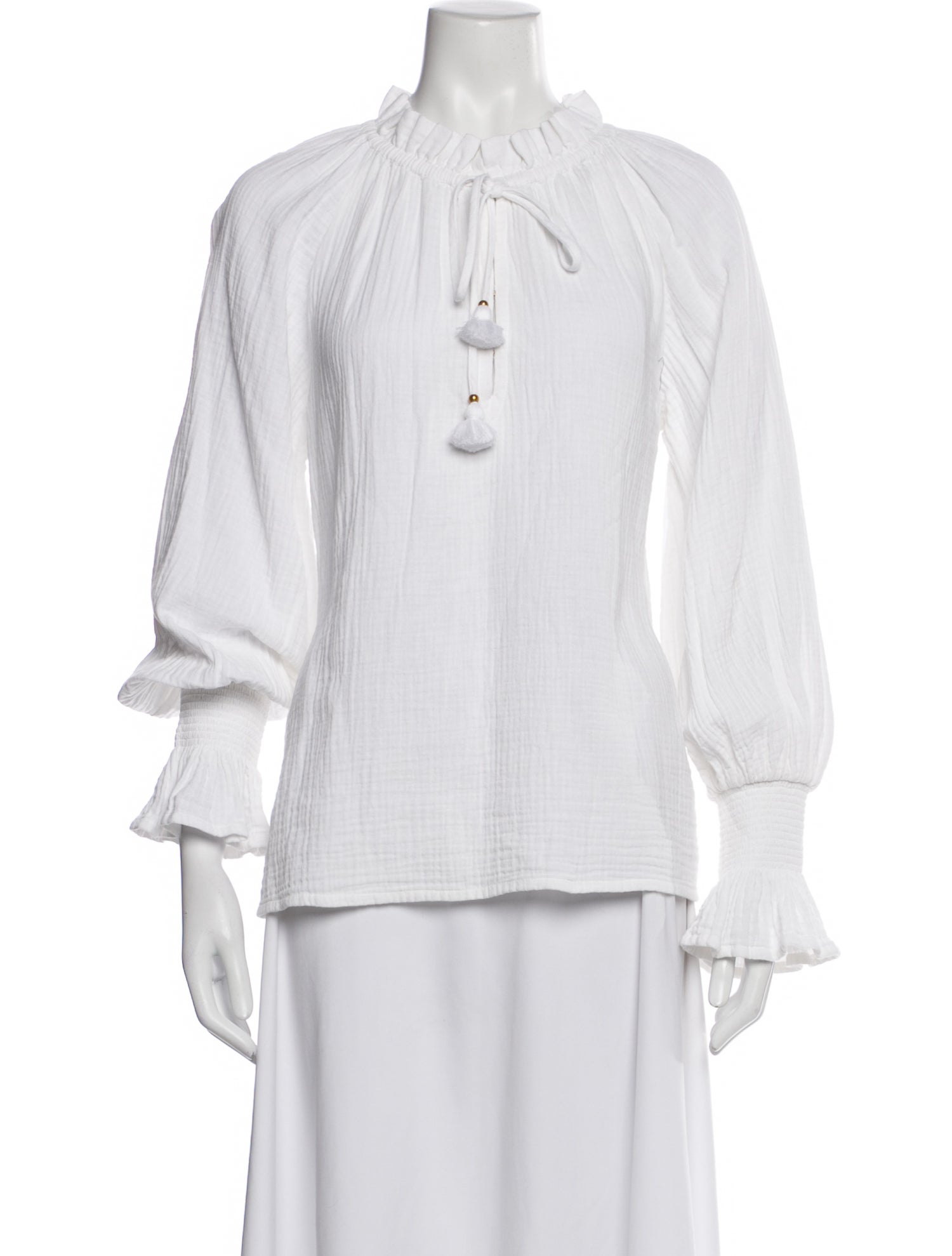 Figue Tie Neck Long Sleeve Blouse