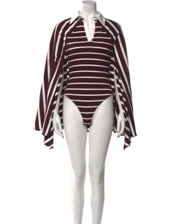 Fidan NOVRUZOVA Striped V-Neck Romper