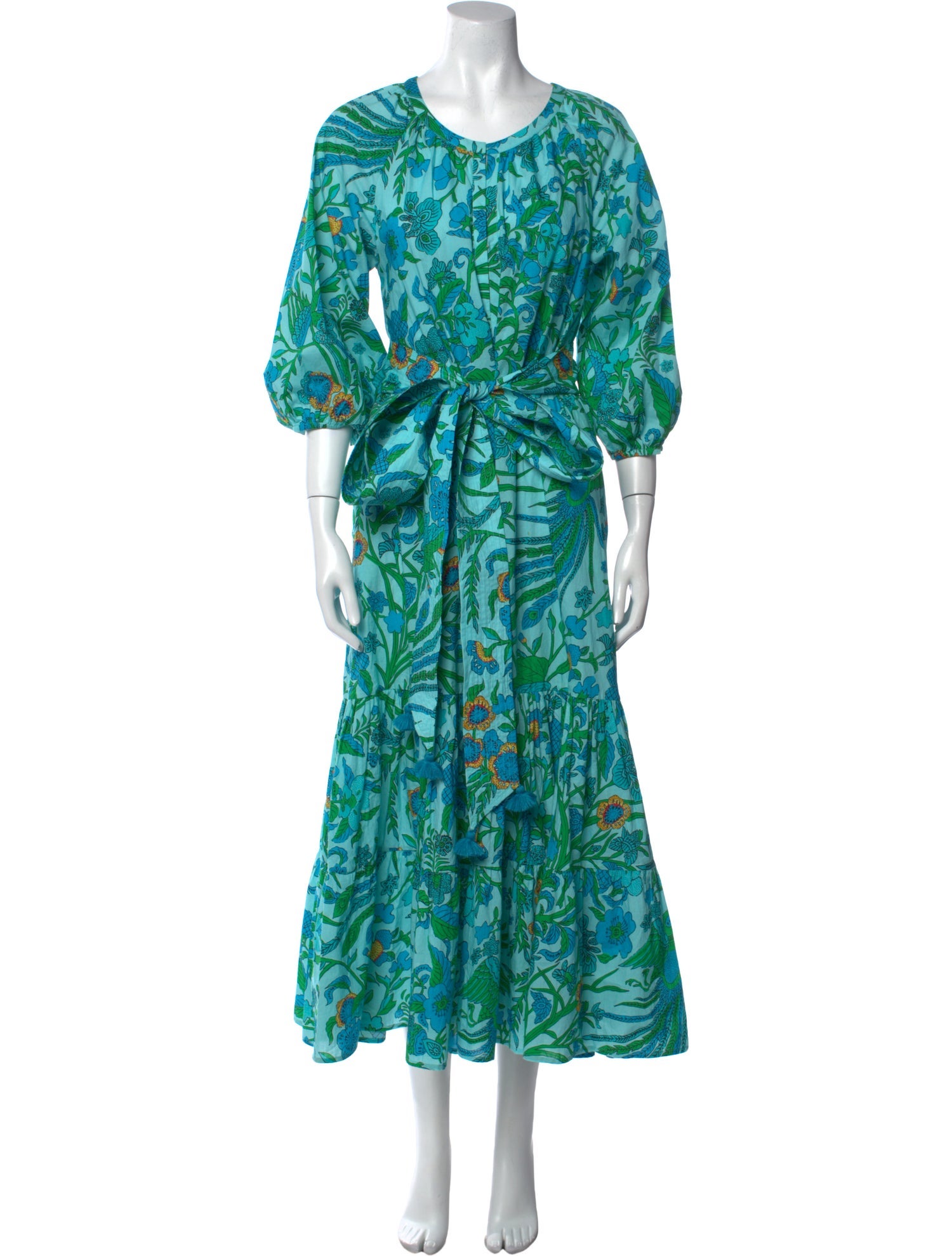 Figure Floral Print Long Dress