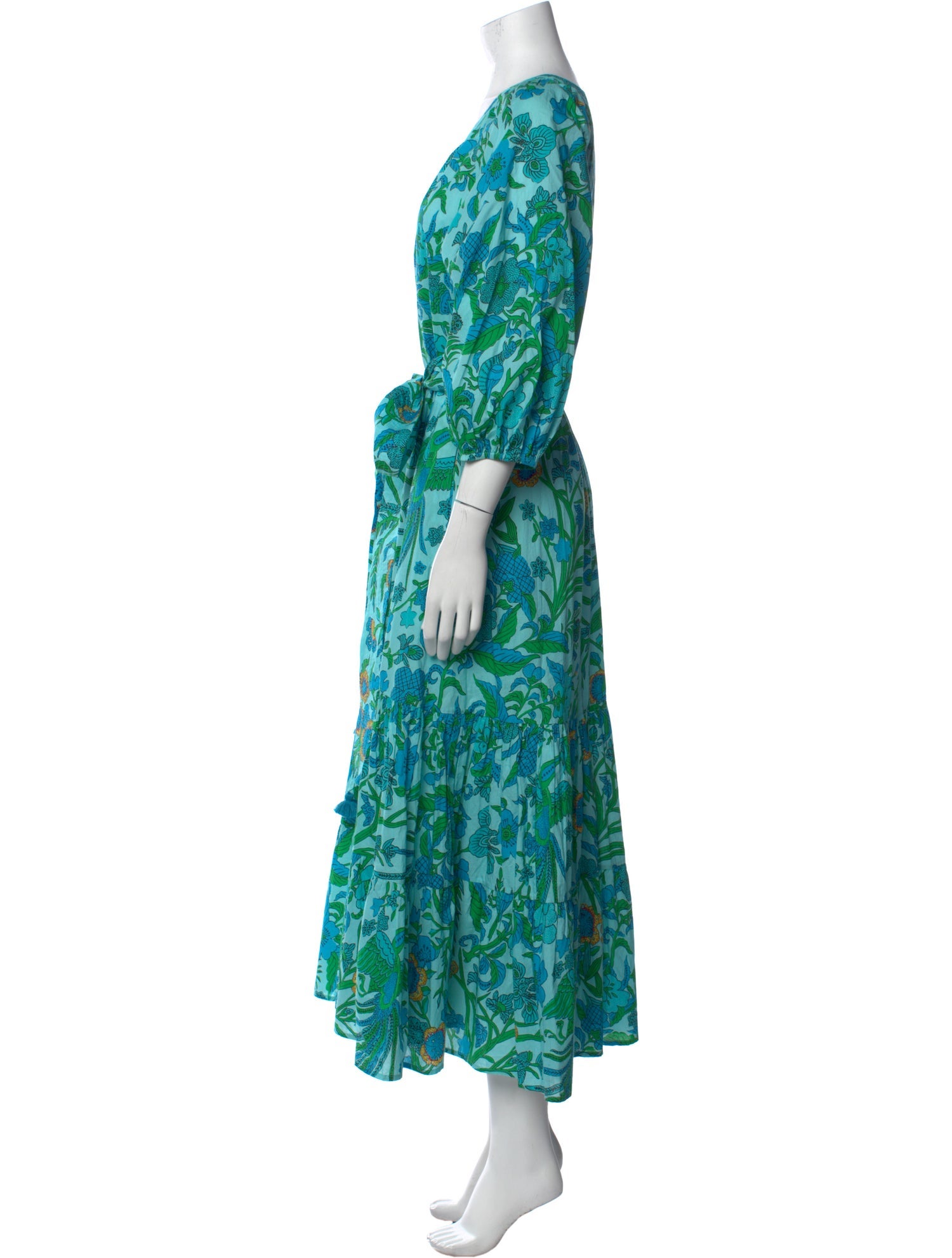 Figure Floral Print Long Dress