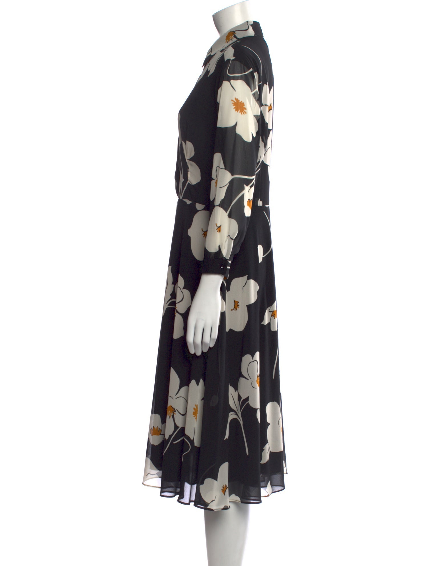 Figure Floral Print Midi Length Dress