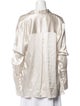 Fiorla Silk V-Neck Button-Up Top