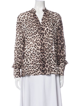 Fiorla Silk Animal Print Top