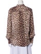 Fiorla Silk Animal Print Button-Up Top