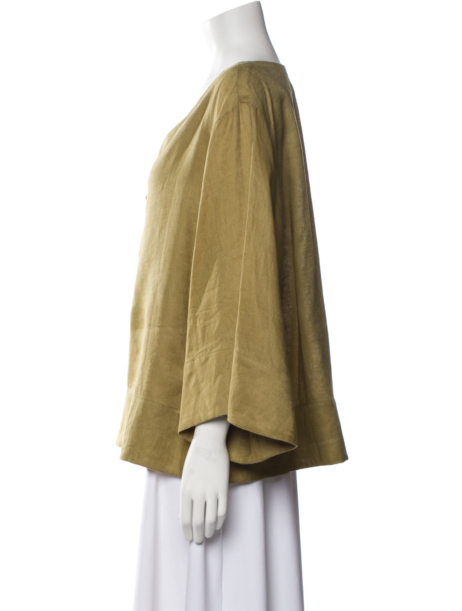 Fil De Vie V-Neck Three-Quarter Sleeve Blouse