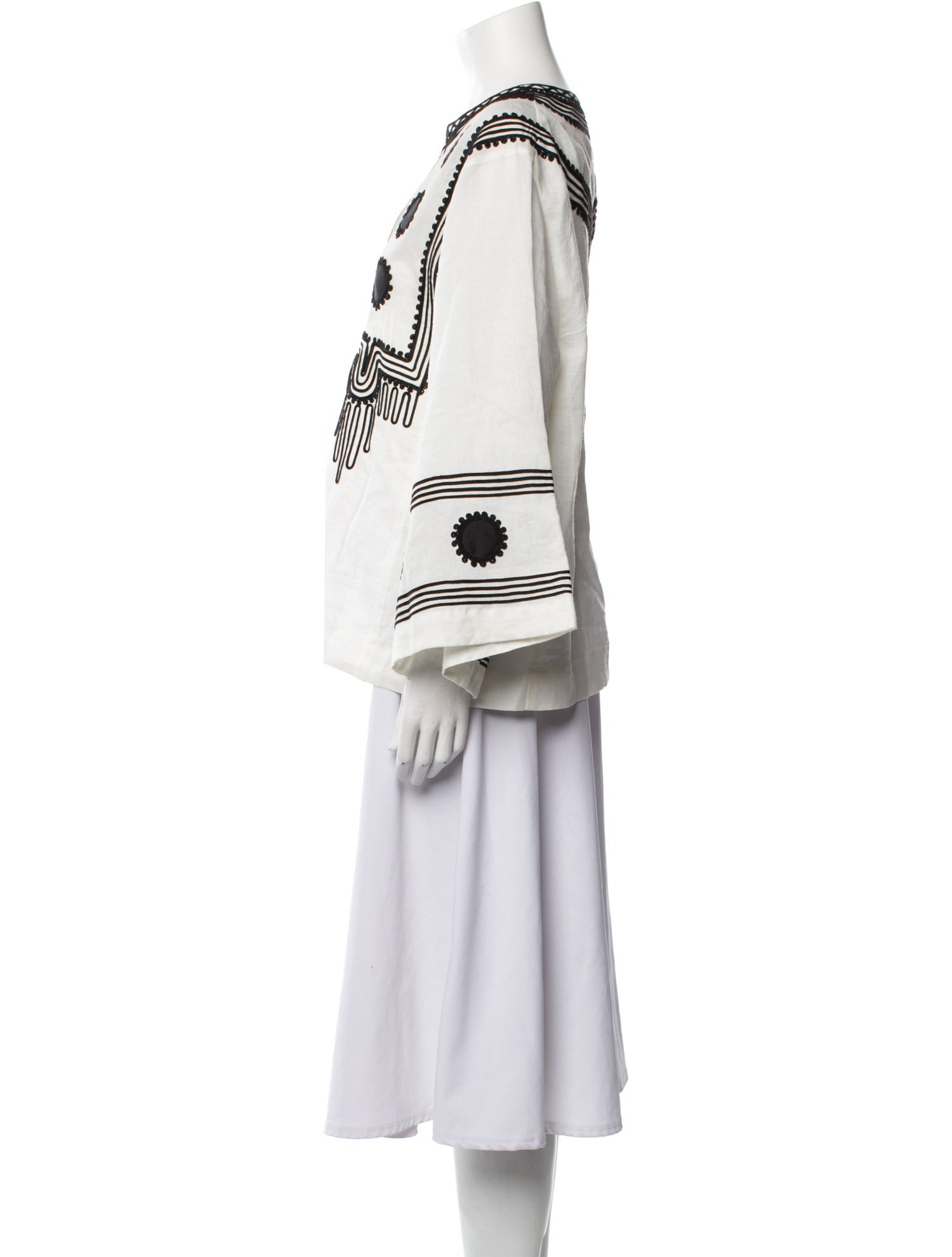 Fil De Vie Printed Plunge Neckline Tunic