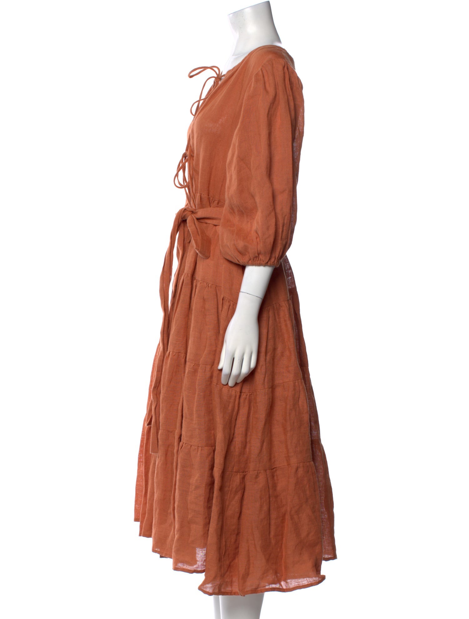 Fil De Vie Linen Midi Length Dress