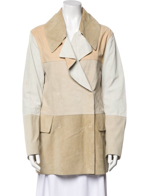Filippa K Suede Colorblock Pattern Coat