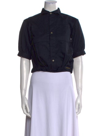 Finger In The Nose Mock Neck Short Sleeve Crop Top