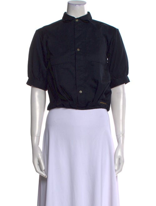 Finger In The Nose Mock Neck Short Sleeve Crop Top