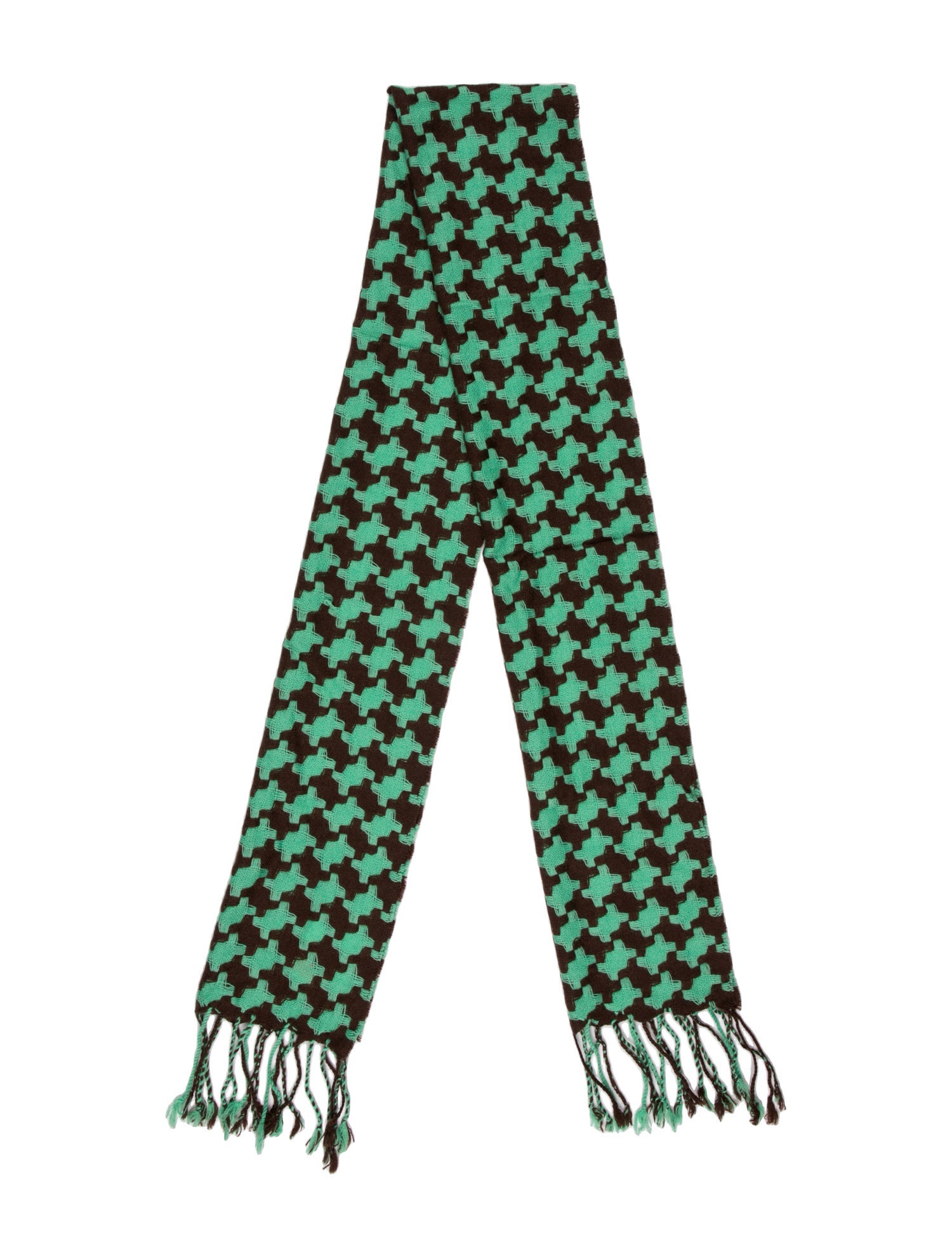 La Fiorentina Cashmere Houndstooth Print Scarf