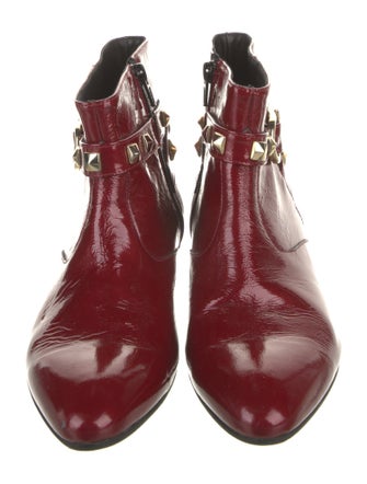 Fabio Rusconi Patent Leather Studded Accents Boots