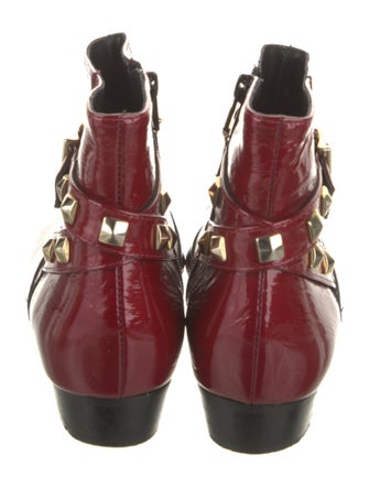Fabio Rusconi Patent Leather Studded Accents Boots