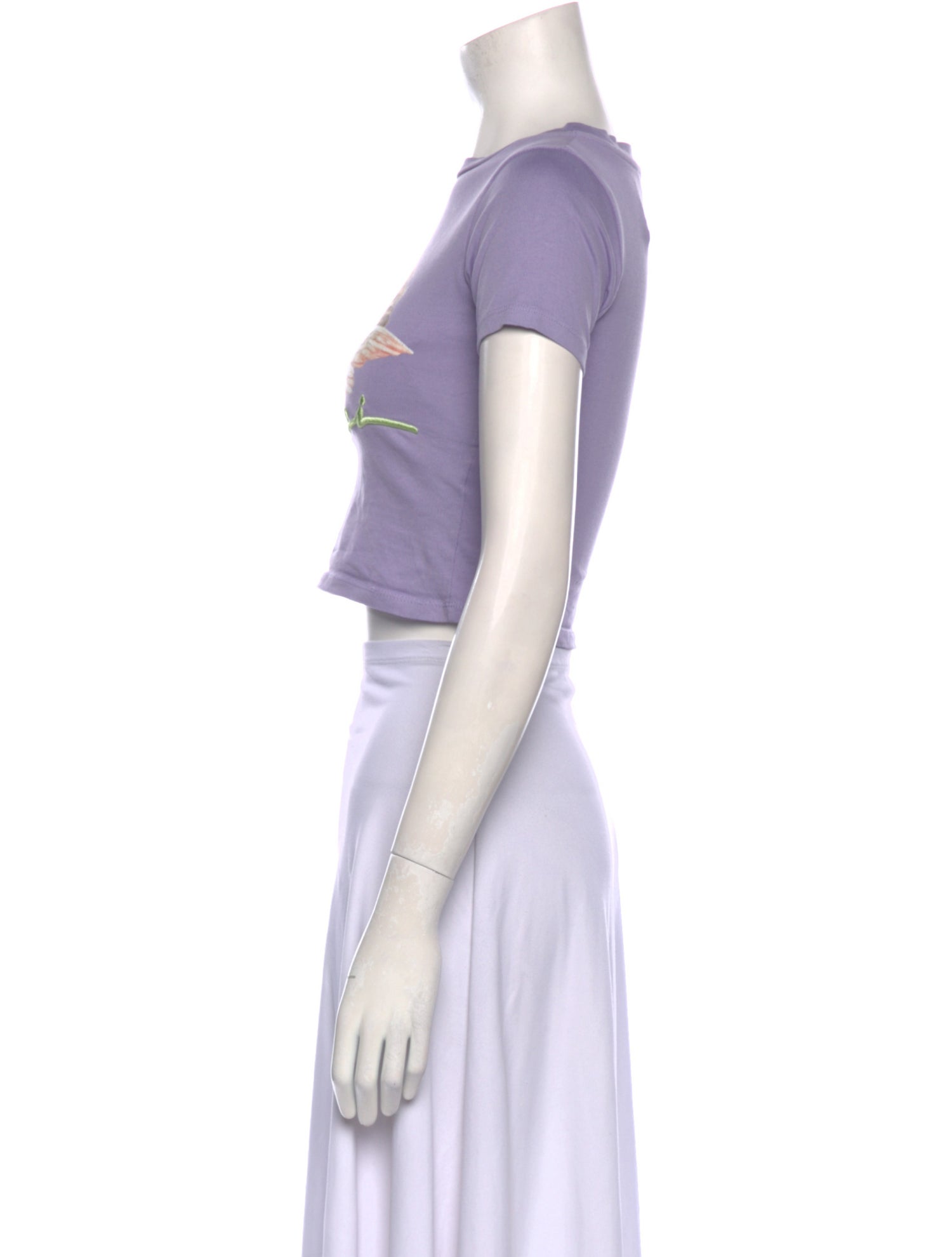 Fiorucci Graphic Print Bateau Neckline Crop Top