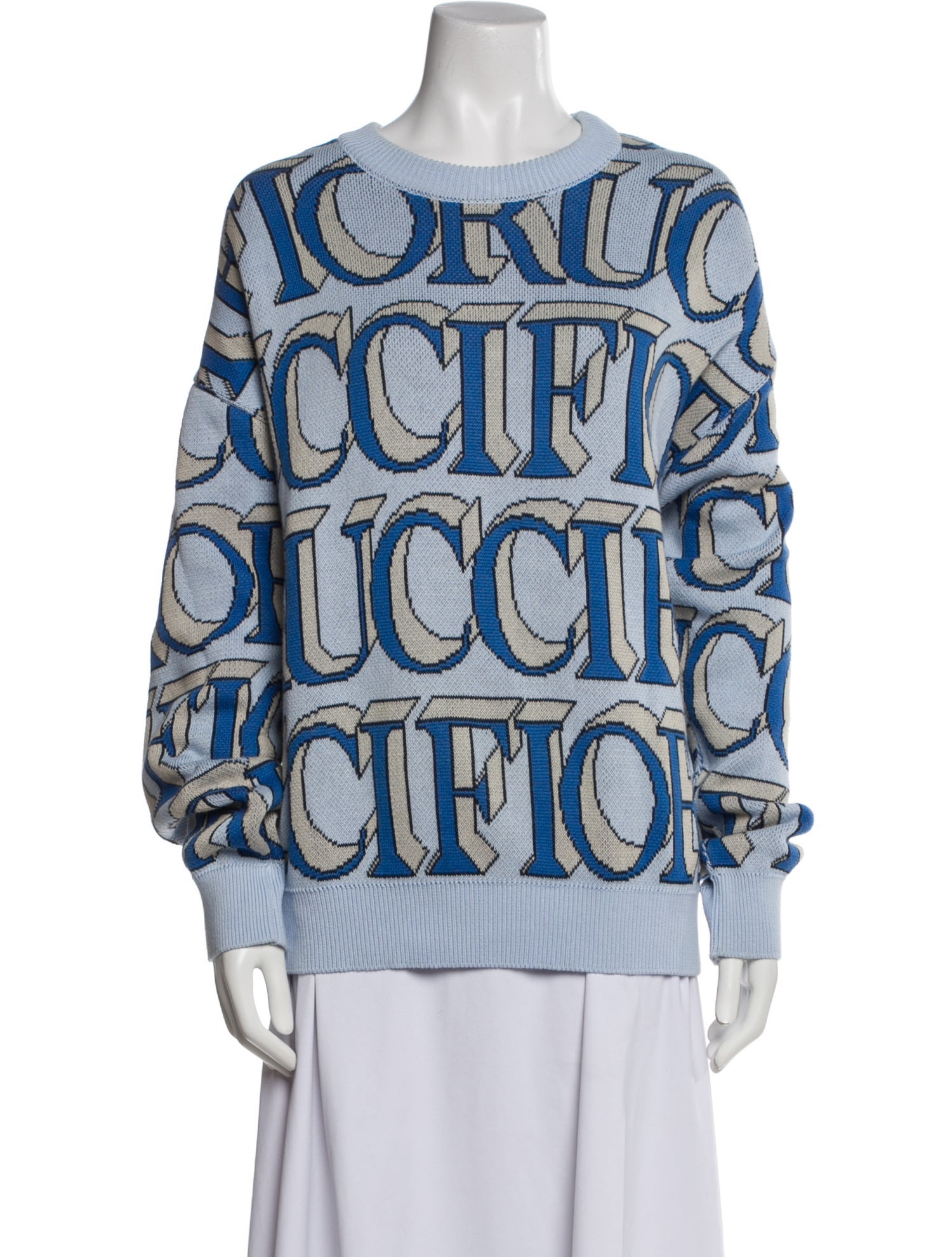 Fiorucci Graphic Print Scoop Neck Sweater w/ Tags