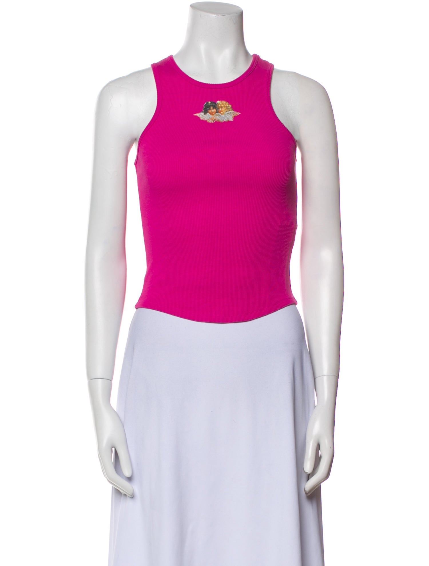 Fiorucci Crew Neck Sleeveless Crop Top