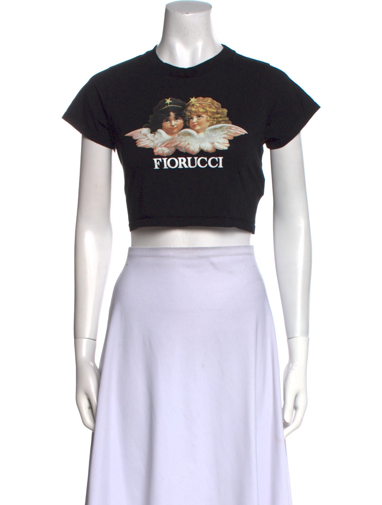 Fiorucci Graphic Print Crew Neck Crop Top