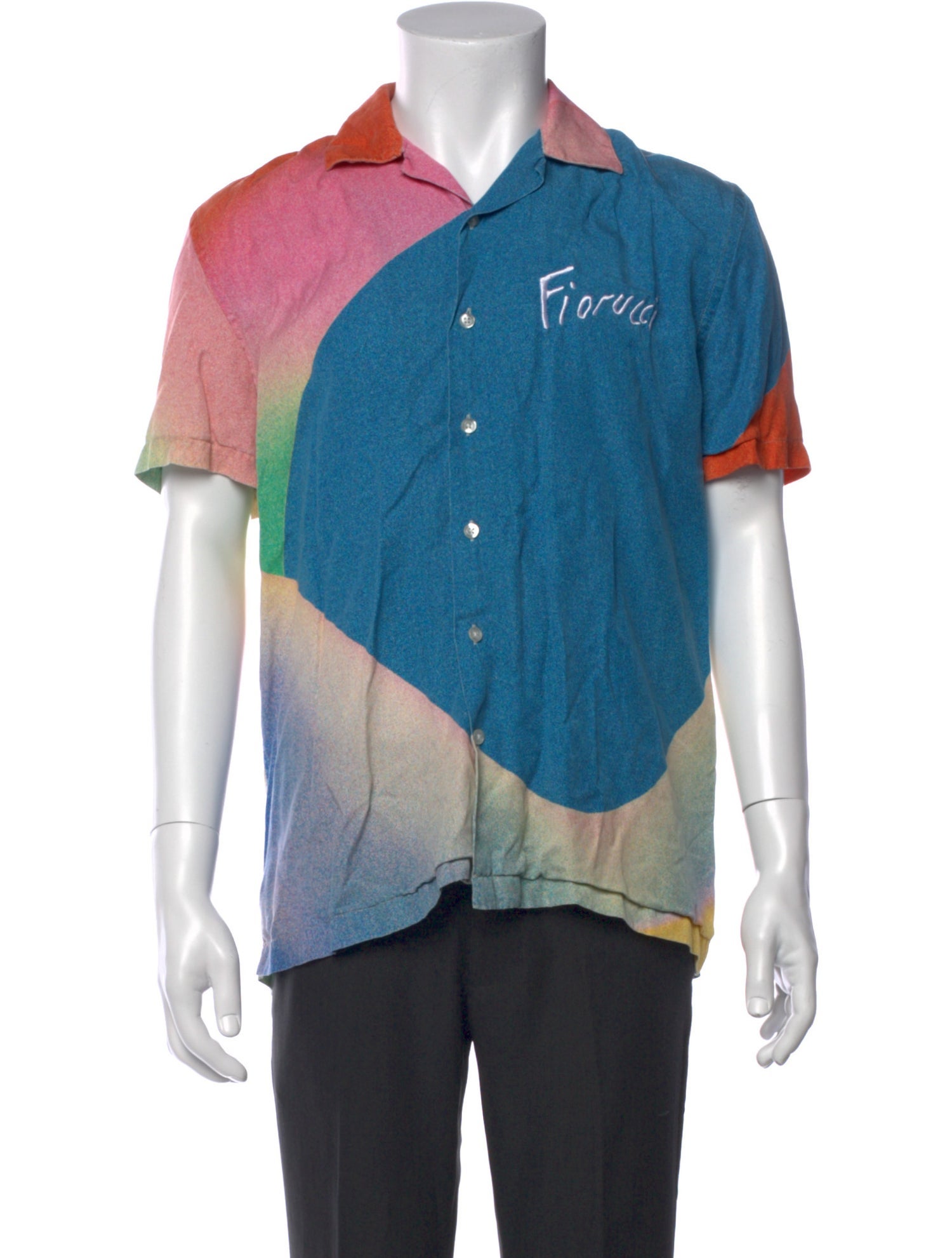 Fiorucci Colorblock Pattern Short Sleeve Shirt