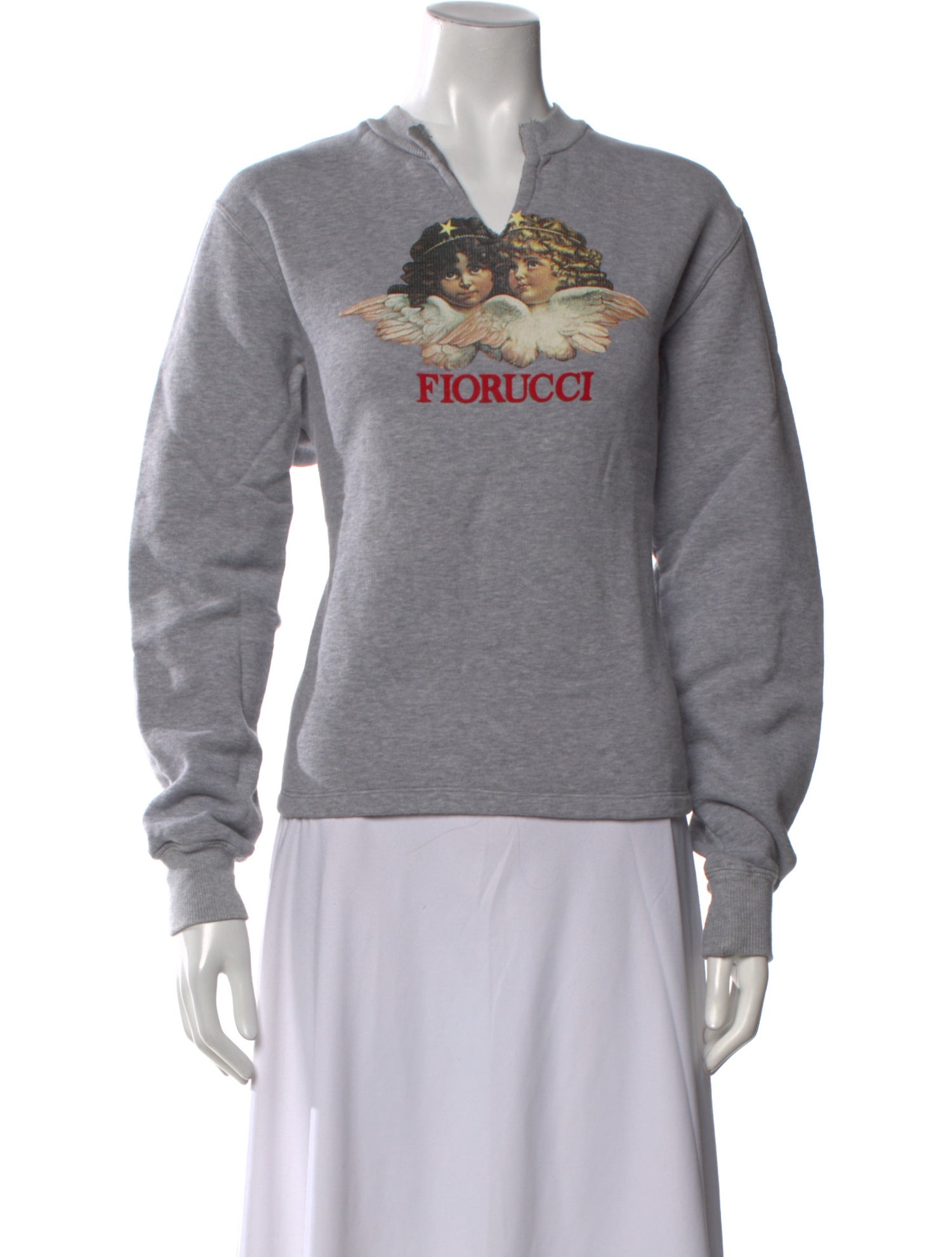 Fiorucci Graphic Print V-Neck Sweater
