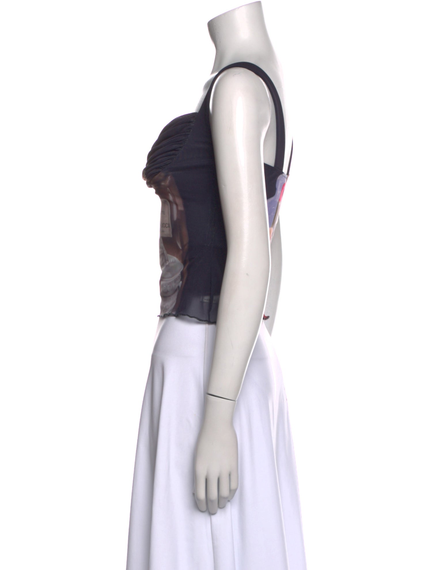 Fiorucci Printed Square Neckline Crop Top