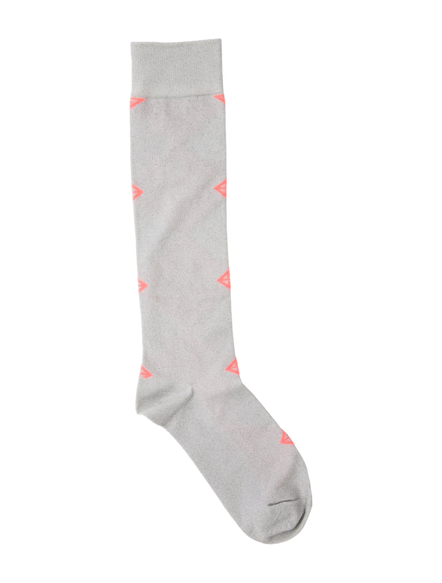 Fiorucci Metallic Grey and Neon Pink patterned socks