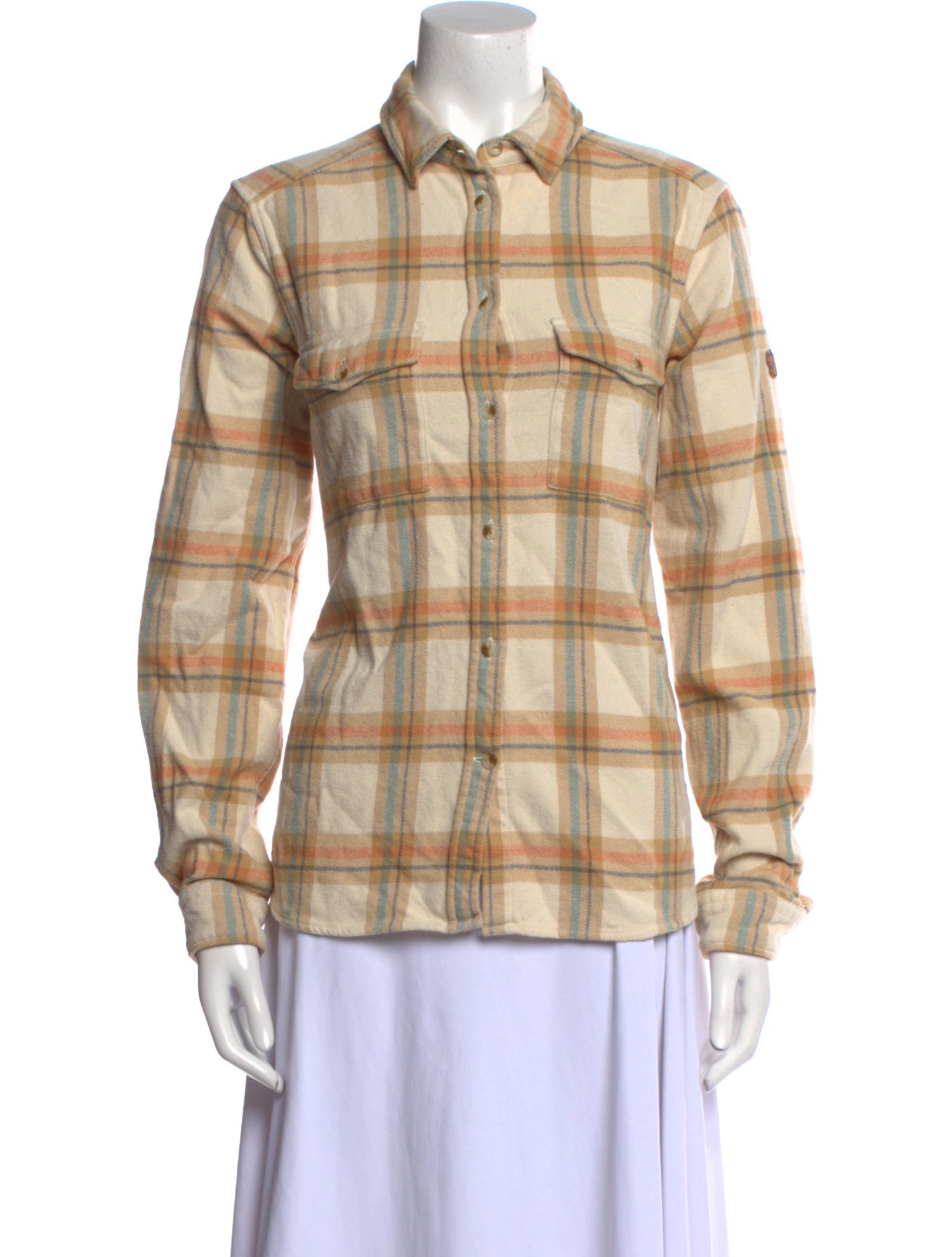 Fjällräven Plaid Print Long Sleeve Button-Up Top