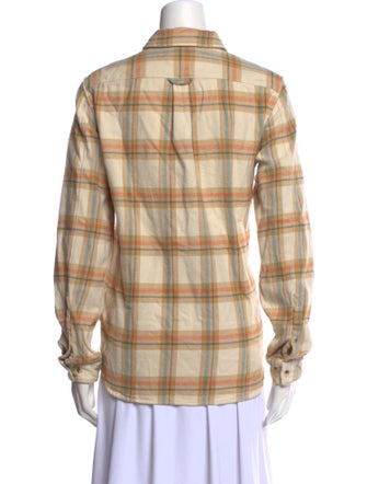 Fjällräven Plaid Print Long Sleeve Button-Up Top