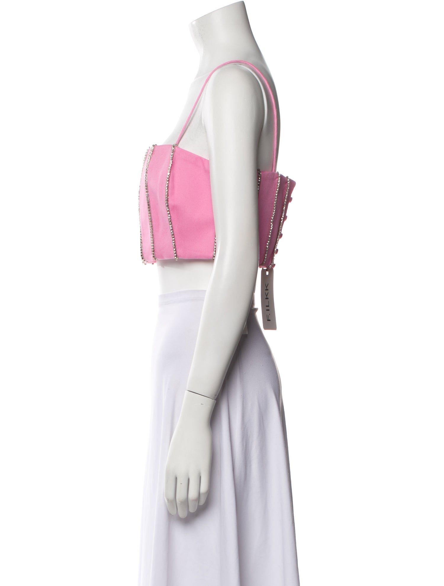 F.ILKK Striped Square Neckline Crop Top w/ Tags