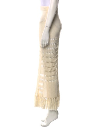 Flook/. Fringe Trim Accent Long Skirt