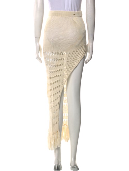 Flook/. Fringe Trim Accent Long Skirt