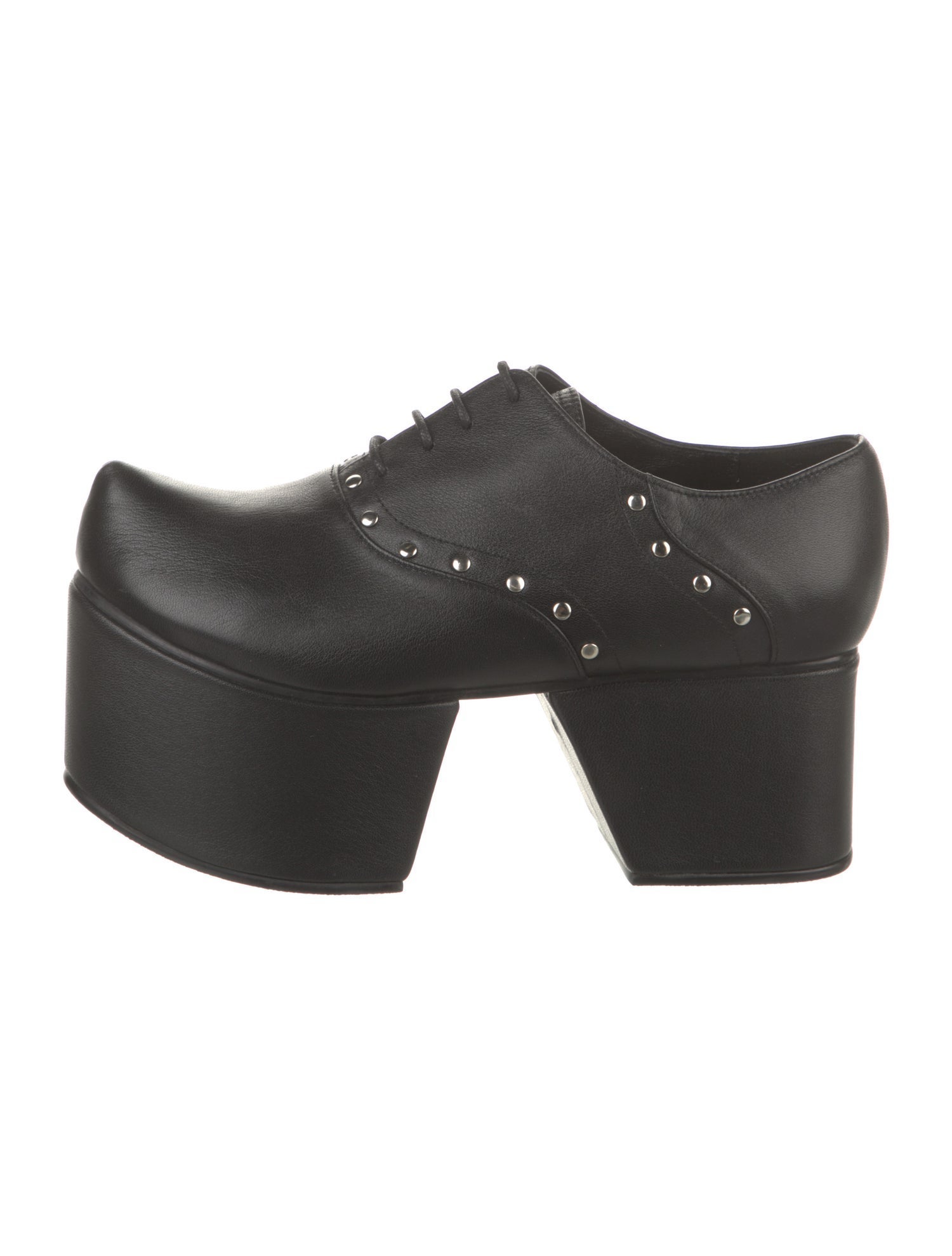 Flat Apartment Leather Studded Accents Wedge Sneakers