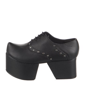 Flat Apartment Pumps Leather Studded Accents 7