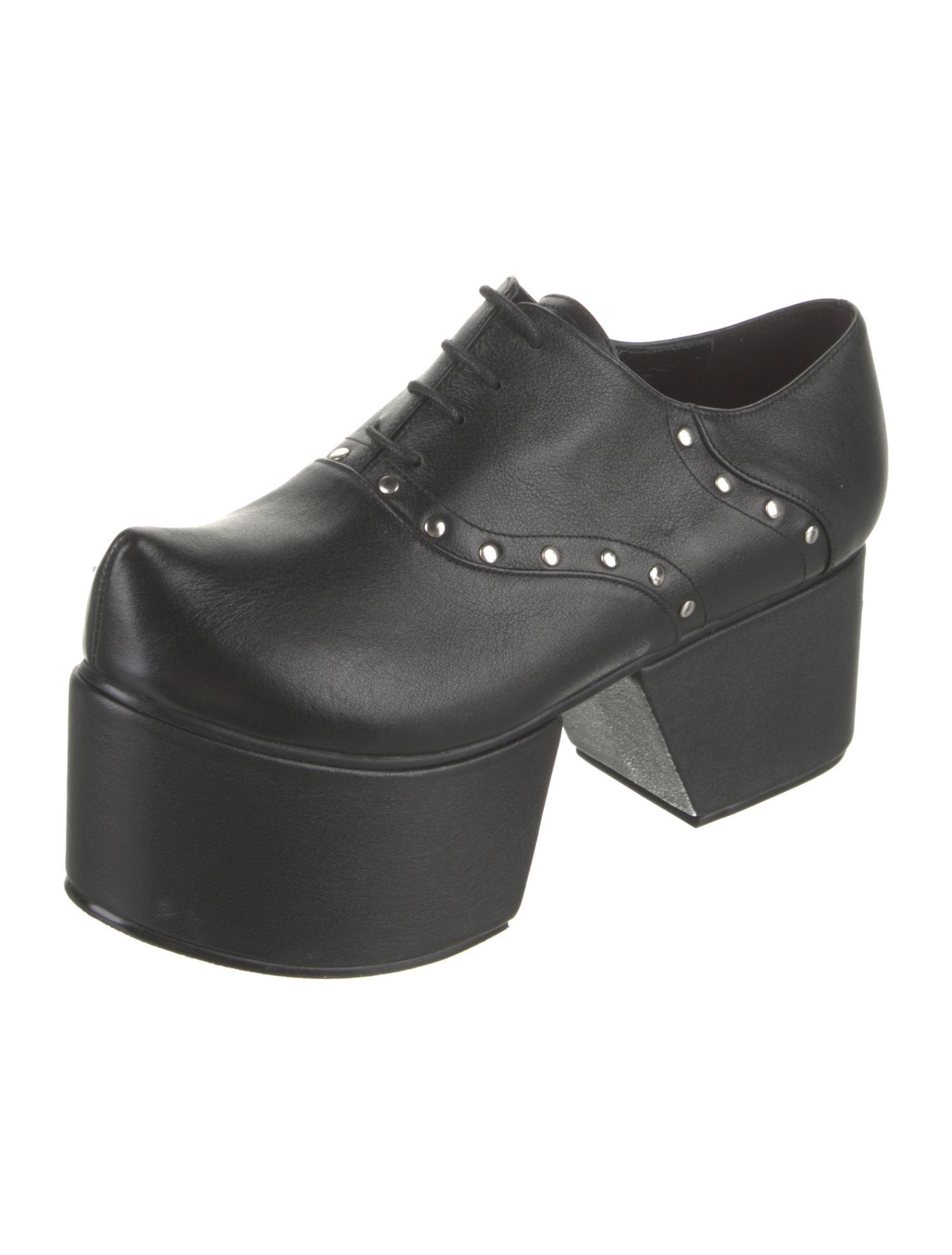 Flat Apartment Leather Studded Accents Mules