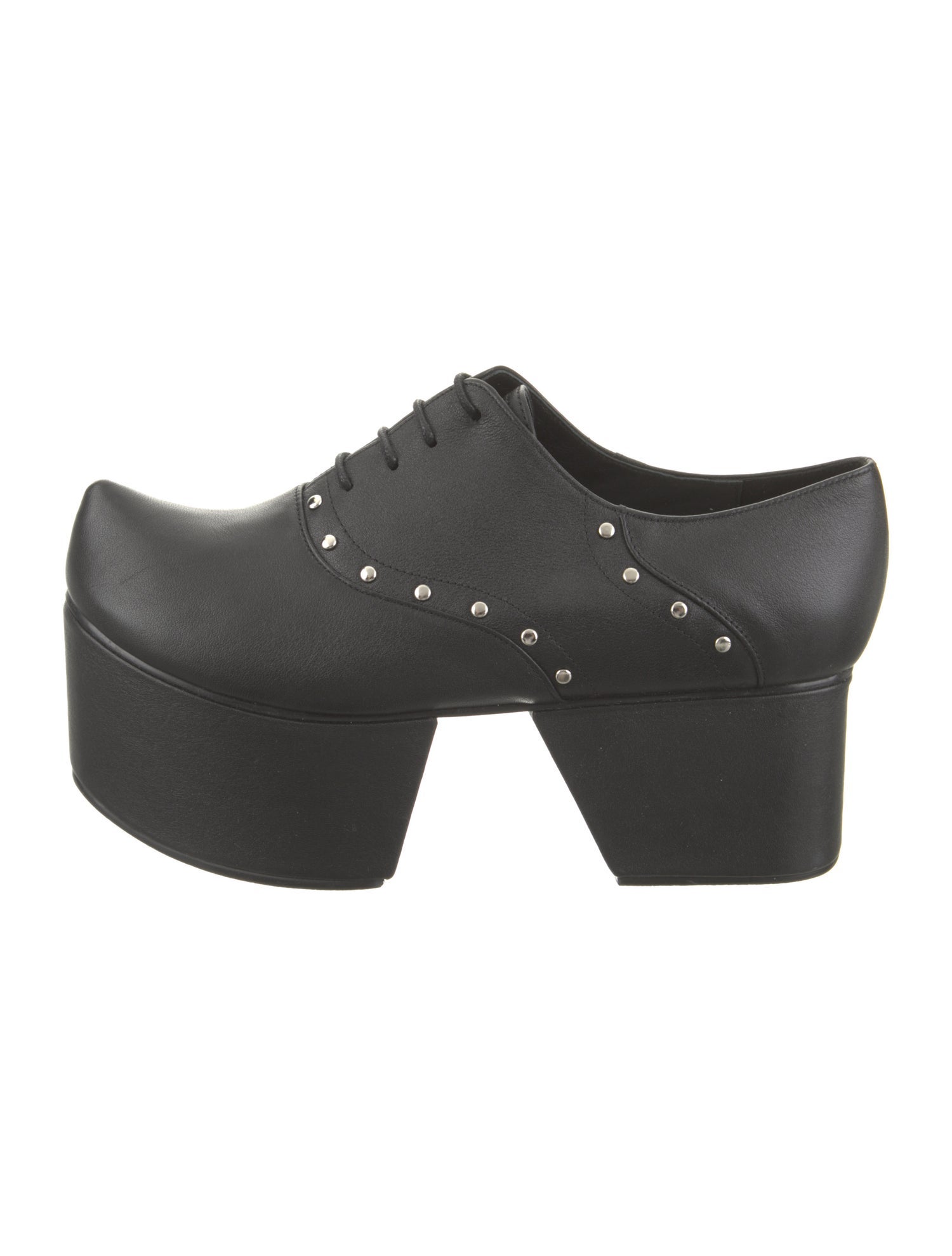 Flat Apartment Leather Studded Accents Pumps