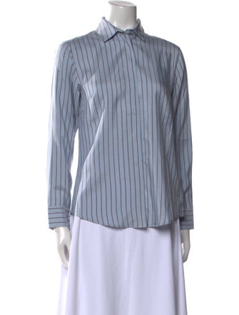 Falconeri Silk Striped Button-Up Top