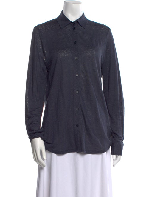 Falconeri Linen Long Sleeve Button-Up Top