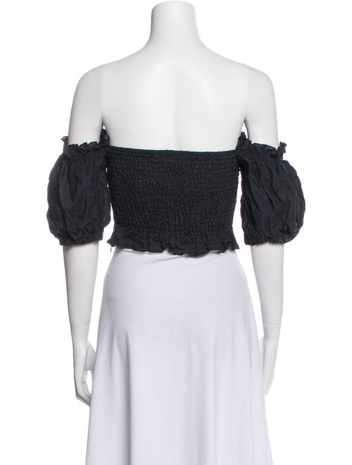 Falconeri Linen Off-The-Shoulder Crop Top