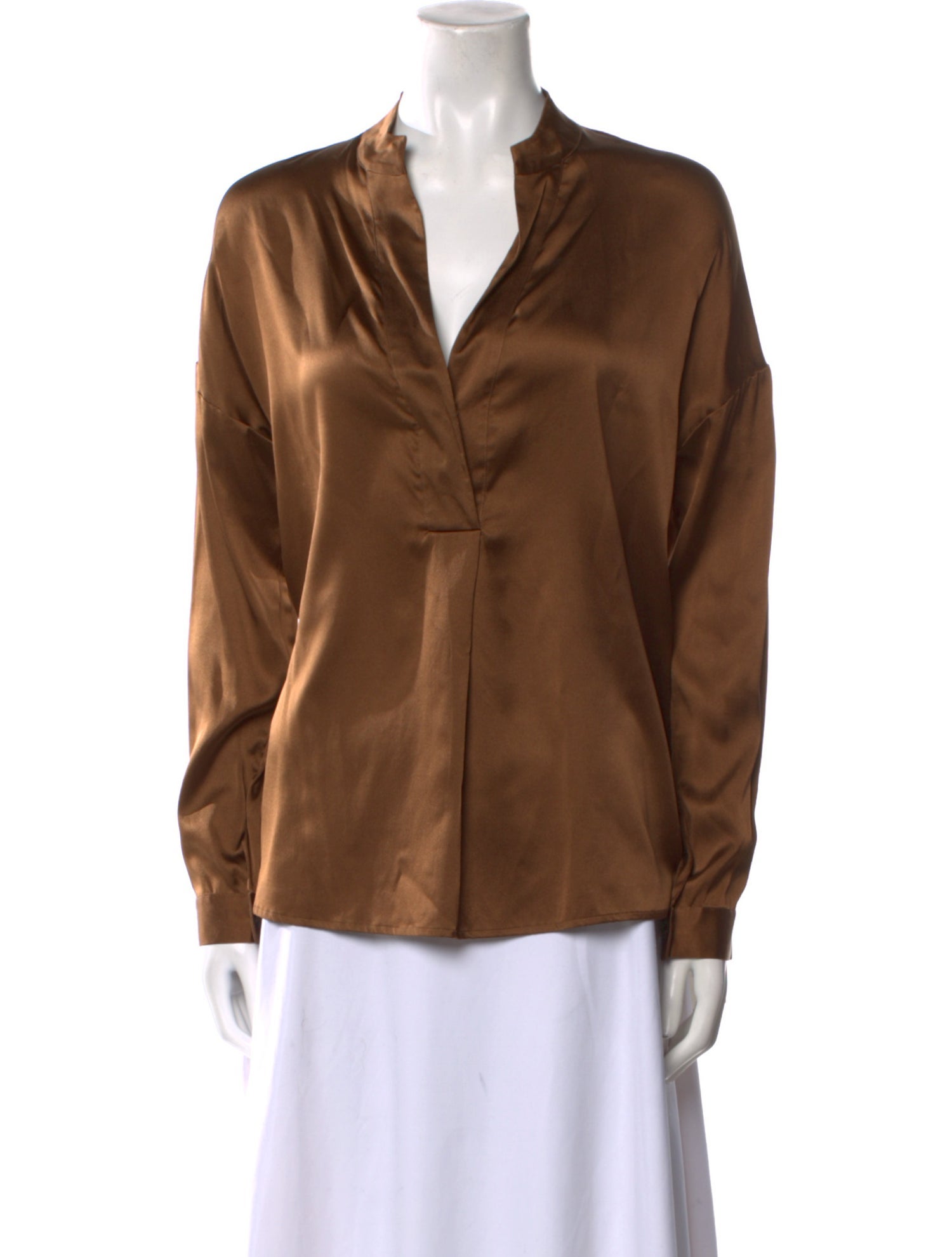 Falconeri V-Neck Long Sleeve Button-Up Top