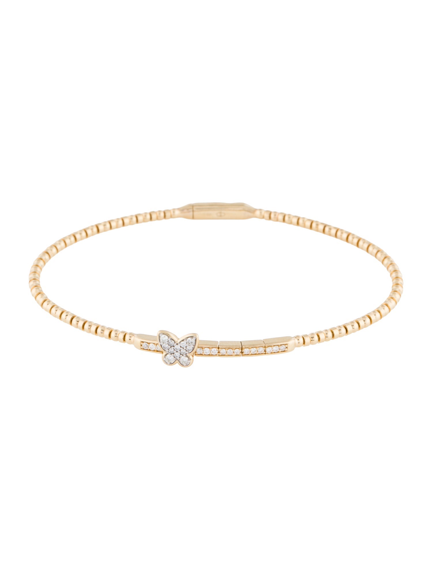 Flexie 14K Diamond Butterfly Station Flex Bangle Bracelet
