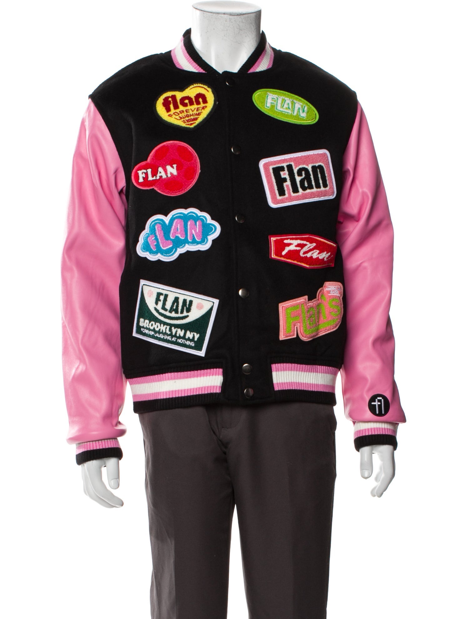 FLAN Labs Wool Graphic Print Varsity Jacket w/ Tags