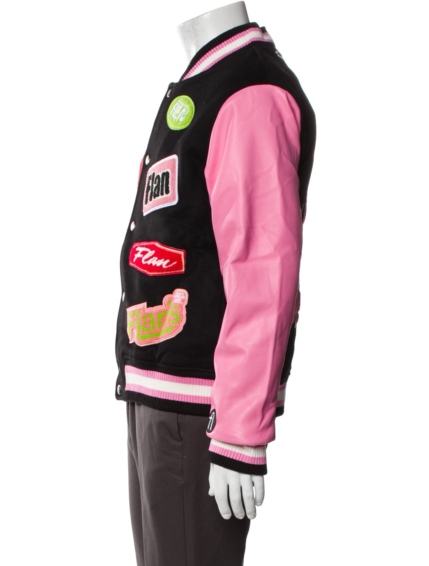 FLAN Labs Wool Graphic Print Varsity Jacket w/ Tags