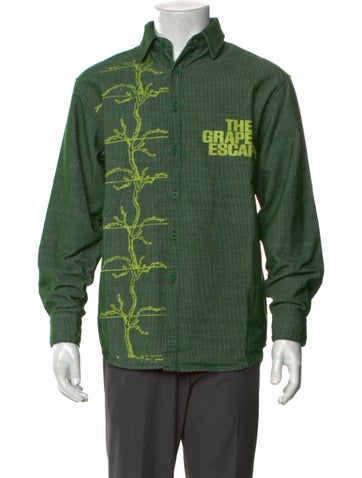 Flan Labs Casual Shirts Graphic Print Long Sleeve Shirt L