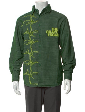 Flan Labs Casual Shirts Graphic Print Long Sleeve Shirt S