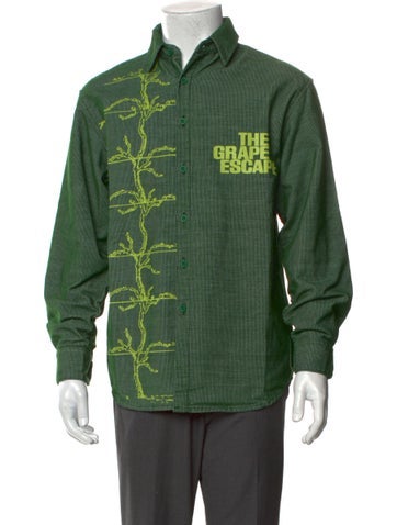 Flan Labs Casual Shirts Graphic Print Long Sleeve Shirt XS