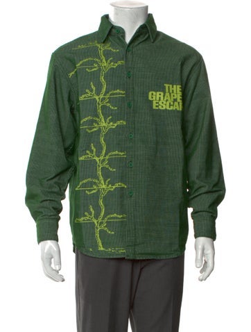 Flan Labs Casual Shirts Graphic Print Long Sleeve Shirt L