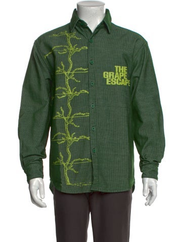 Flan Labs Casual Shirts Graphic Print Long Sleeve Shirt XS