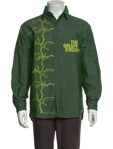 Flan Labs Casual Shirts Graphic Print Long Sleeve Shirt XS