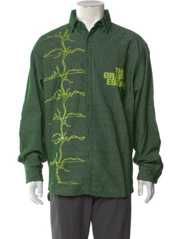 Flan Labs Casual Shirts Graphic Print Long Sleeve Shirt S