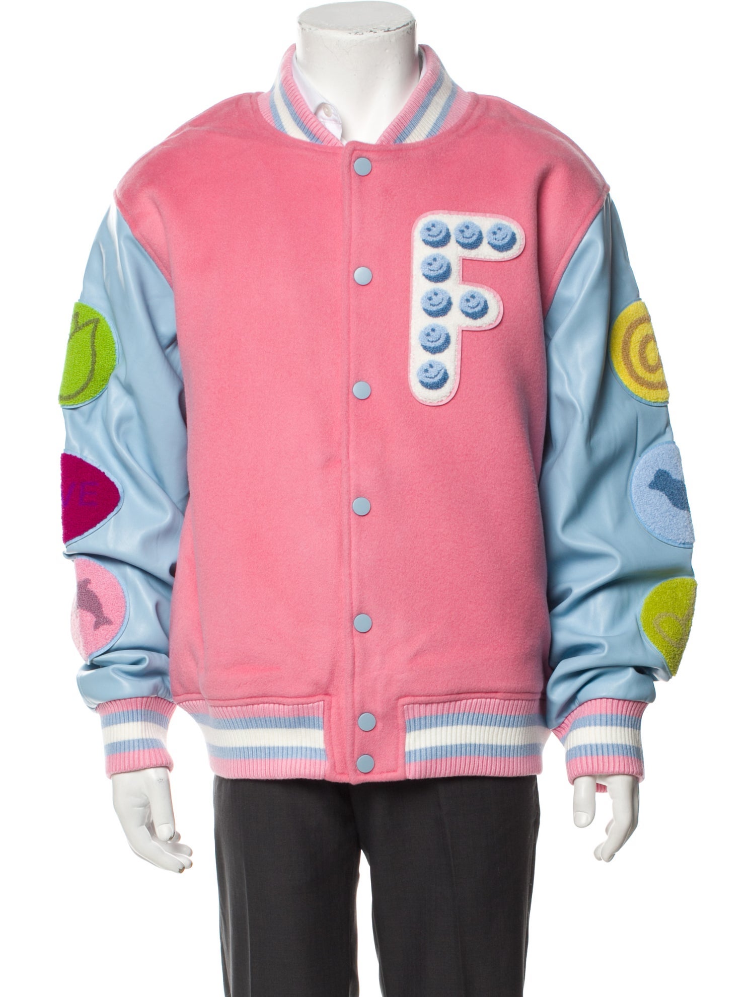 FLAN Labs Wool Graphic Print Varsity Jacket w/ Tags