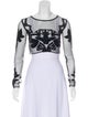 Printed Crew Neck Crop Top w/ Tags image 1